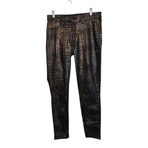 Vizcaino Pants – Size 8 – Snake Print in Gold/Copper/Black